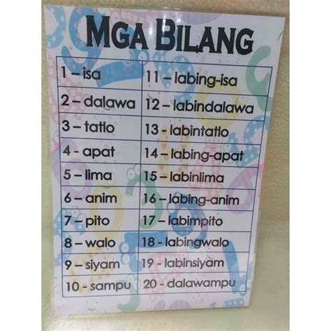 Printable Tagalog Numbers 1 100 In Words
