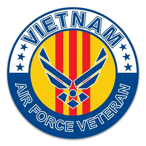 Vietnam Af Veteran Circle Decal Sticker With Air Force Logo