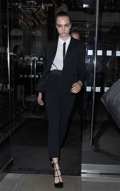Androgynous Chic Cara Delevingne Wears New Lip Ring With Monochrome