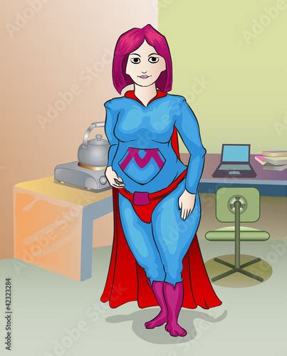 Young Pregnant Mother With Super Hero Costume Buy This Stock Vector