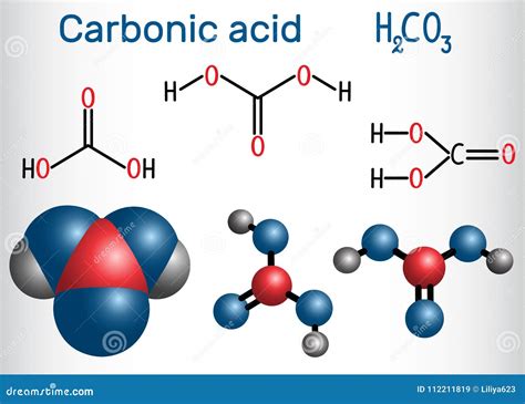 Molécula Do ácido Carbônico H2co3 É Igualmente Solução De Carbono