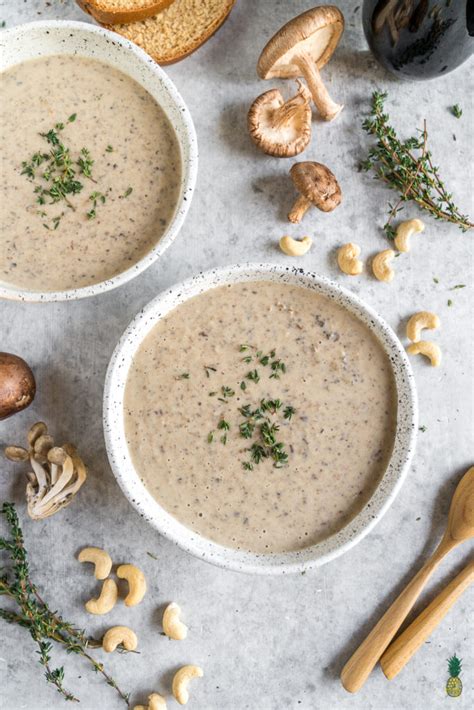 It's made with loads of mushrooms and that's about it. Healthy Cream of Mushroom Soup {Easy, Vegan & Oil-free}