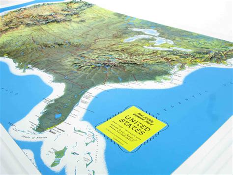 Hubbard Scientific 3d United States Map A True Raised Relief Map
