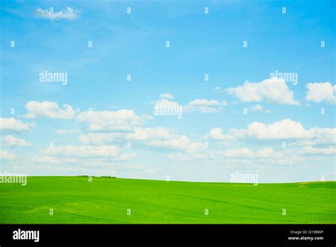 Digital Composition Of Green Meadow And Blue Sky Stock Photo Alamy