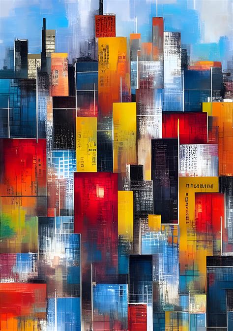 Abstract City Painting Abstract City Modern Painting Contemporary