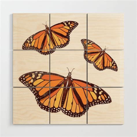 Buy Monarch Butterflies Pattern Wood Wall Art By Katzdzynes Worldwide