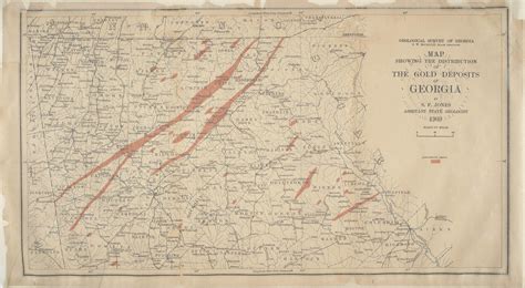 1909 Gold Deposits Of Georgia — Gold Map