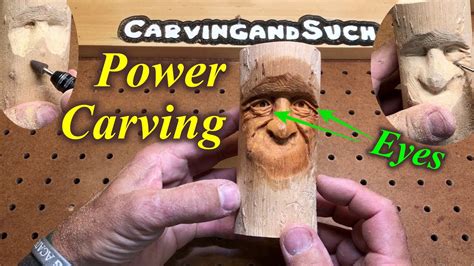 How To Power Carve Eyes And Nose Wood Carving With Dremel Kutzall Youtube