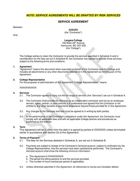 Free 11 Service Agreement Contract Template Examples Pdf Word Standard