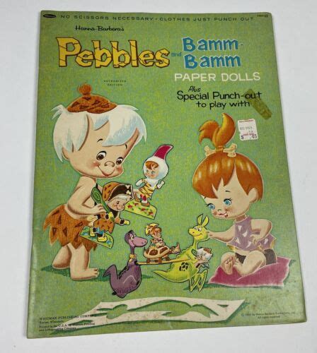 Flintstones Paper Dolls Book Pebbles And Bamm Bamm 1965 Whitman