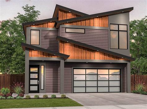 Edgy Modern House Plan With Shed Roof Design 85216ms