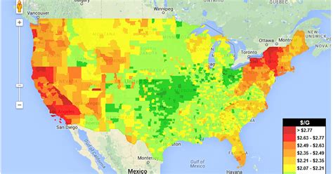 Use This Us Gas Price Heat Map To Design Cheapest Possible Road Trip