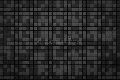 Pixel Black Gray Grid Background 3d Render With Copy Space Stock