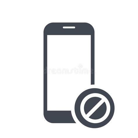 Mobile Phone Icon With Not Allowed Sign Mobile Phone Icon And Block