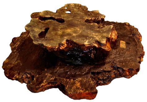 Call today to assure your one of a kind piece! Redwood Burl Coffee Table with Irridescant Carnival Glass ...