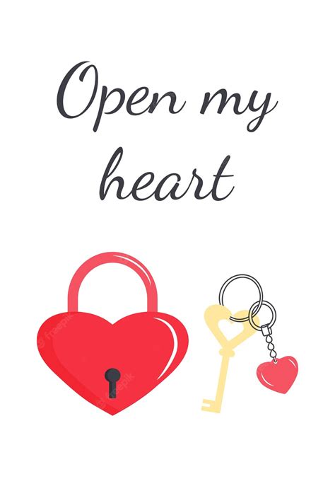 Premium Vector Heart Lock And Golden Key With Heartshaped Keychain