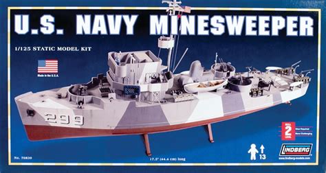 Lindberg 70830 1125 Us Navy Minesweeper Plastic Model Kit