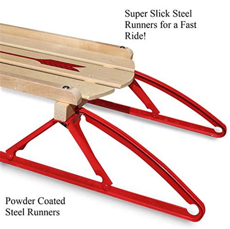 Flexible Flyer Large Steel Runner Sled Metal And Wood Steering Snow
