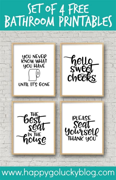 Printables, just as suggested by their name, are documents that can be printed and used in other projects. Set of 4 Printable Bathroom Signs | Bathroom printables ...