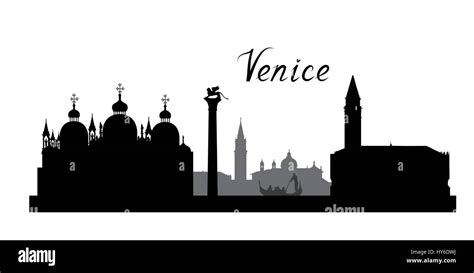 Venice Famous Landmarks Skyline Travel Italy Background City Stock