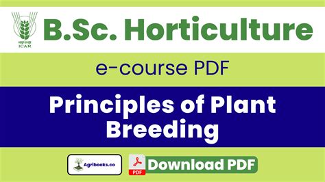 Principles Of Plant Breeding Bsc Horticulture Pdf Download Agri Books