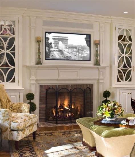 Putting A Tv Above Your Mantel Modern Design Trendy Living Rooms