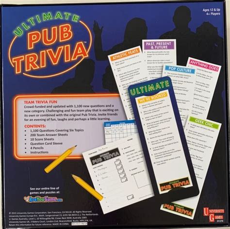 Game Ultimate Pub Trivia University Games With Rules Question