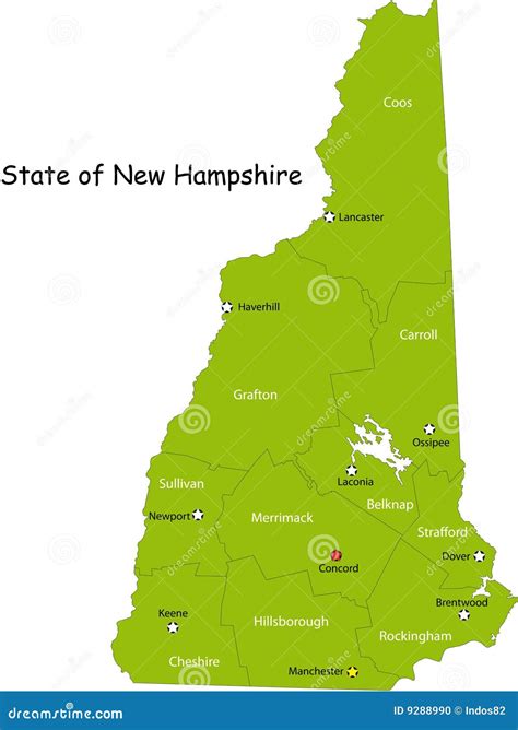 Map Of New Hampshire State Stock Vector Illustration Of Gradient 9288990