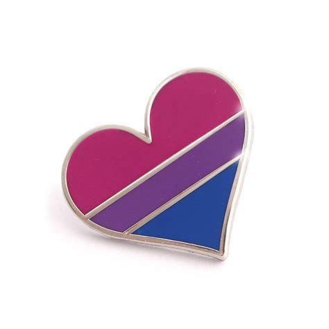 Bisexual Pride Pin Gay Lapel Pin Bisexual Flag Pin Heart Etsy