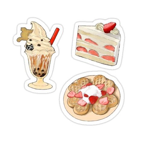 Dessert Assortment Sticker By Tiffyl Cute Laptop Stickers Kawaii