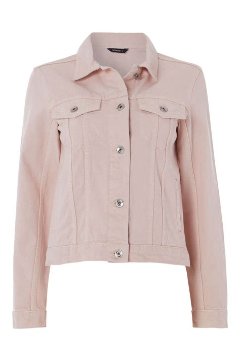 Light Pink Classic Cotton Denim Jacket Roman Uk