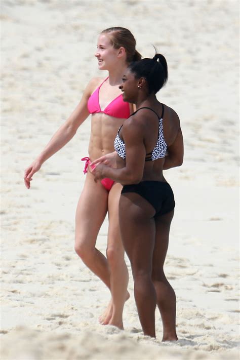 Aly Raisman Simone Biles Madison Kocian In Bikinis At A Beach In Rio