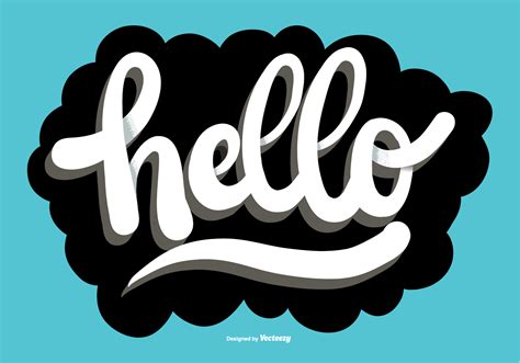 Hello Script Lettering Vector Download Free Vector Art Stock