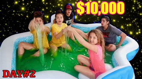 Last To Leave Slime Pool Wins 1000000 Day2 Sister Forever Youtube