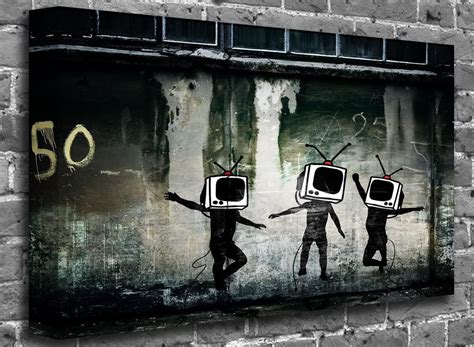Banksy Tv Heads Street Graffiti Stencil Art Canvas Art Canvas Print