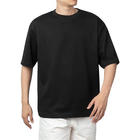 Man In Black Oversize T Shirt Mockup Design Template 8514467 Png