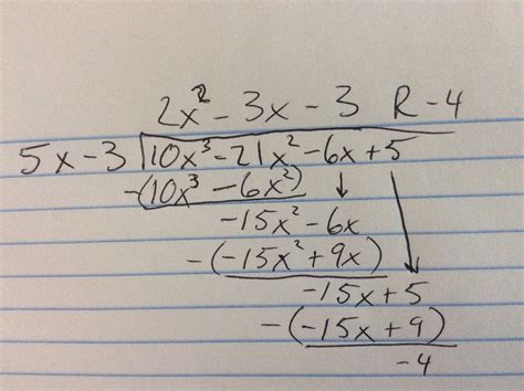 How Do You Divide 10x 3 21x 2 6x 5 Div 5x 3