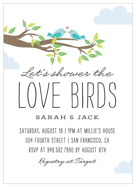 Love Birds Bridal Shower Invitations By Basic Invite