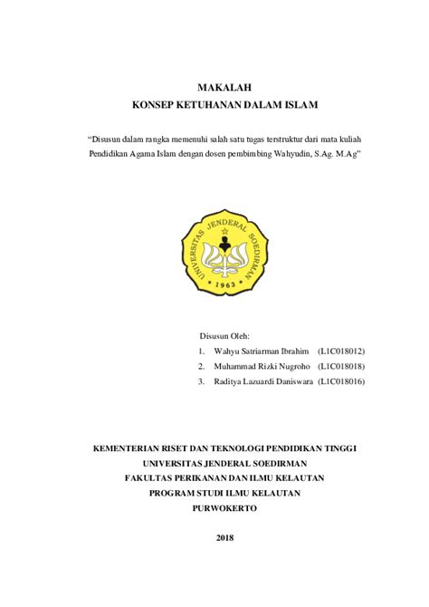 (DOC) Pendidikan Agama Islam - Makalah Konsep Ketuhanan dalam Islam