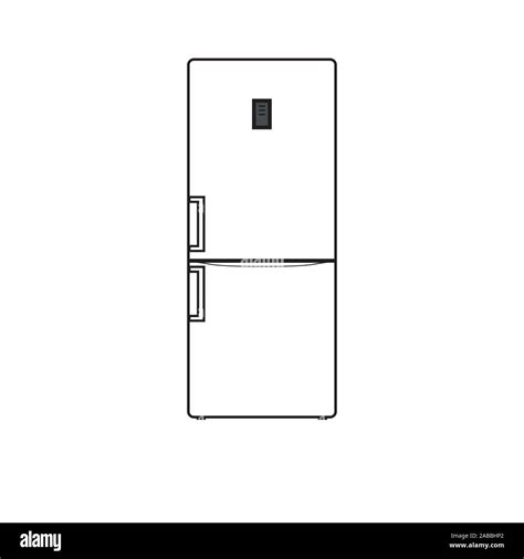 Vector Illustration Of A Modern Gray Refrigerator Stock Vector Image