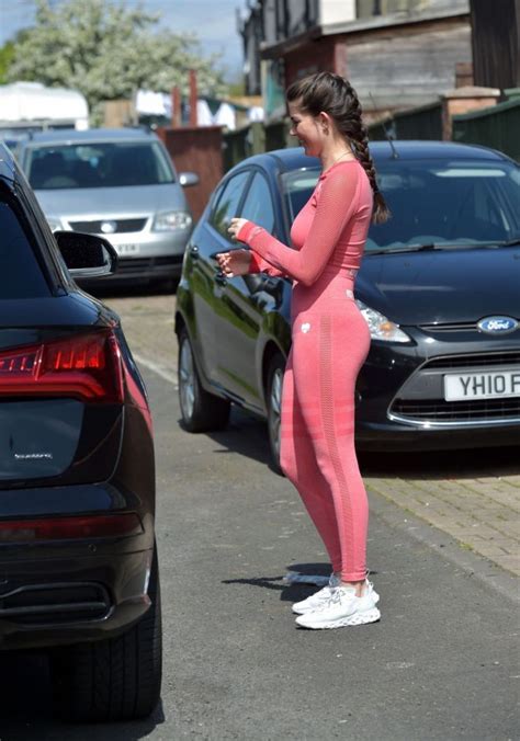 Rebecca Gormley Is Seen Exercising In A Red Two Piece In Newcastle 29