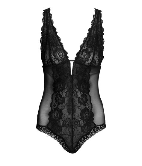 Lyst H M Lace Body In Black