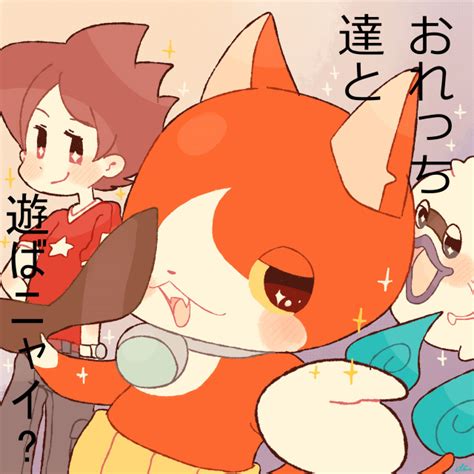 Jibanyan Whisper And Amano Keita Youkai Watch Drawn By Chiyoko
