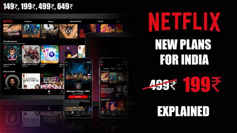 Netflix New Plans For India 149₹ 199₹ 499₹ 649₹ All Plans