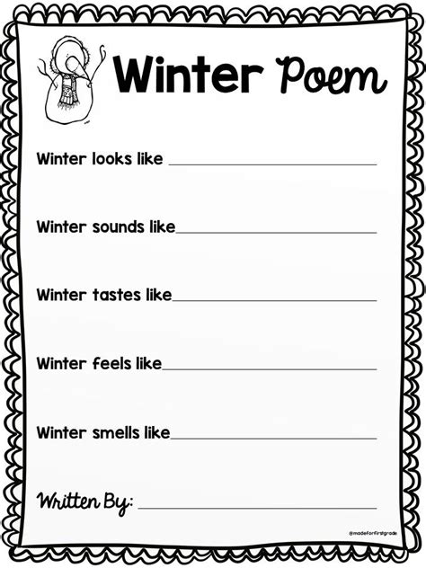 The Winter Poem Is Shown In Black And White