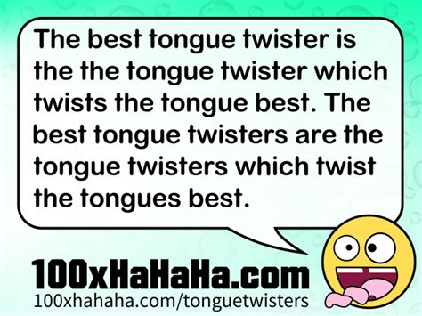 English Tongue Twistersimages The Best Tongue Twister Is The The