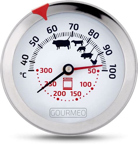 Gourmeo 2 In1 Meat Thermometer For Meat And Oven Temperature Stainless