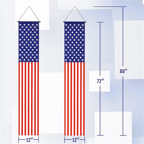 American Flag Pull Down Door Banners Porch Signs 2 Pieces Anley Flags