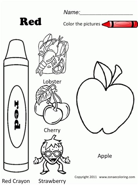 Red Coloring Pages For Preschoolers Coloring Pages