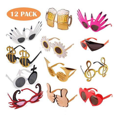 12 Pack Funny Glasses Party Sunglasses Costume Sunglasses Cool Shaped